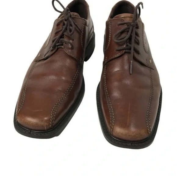 ECCO Men'sLeather Bike Toe Tie Oxfords, Mens 43 US 9.5